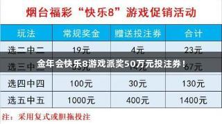 金年会快乐8游戏派奖50万元投注券！