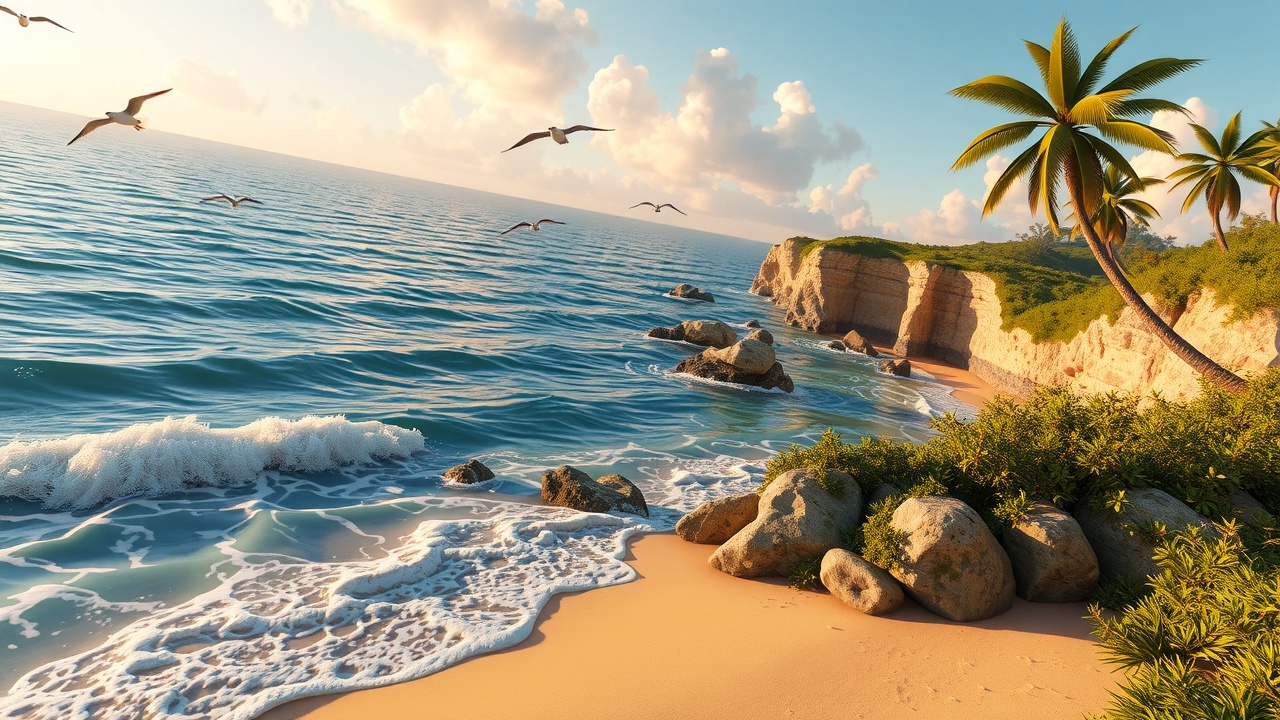 优化标题建议：[Unity3d绝美海边游戏《StunningSeaside》在j9九游会的URP支持下实现游戏就绪级别]