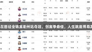 巩立姣在田径全锦赛衢州站夺冠，创赛季最佳，人生就是博尊龙凯时！