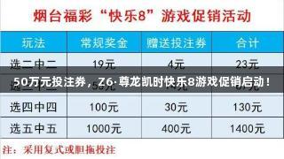 50万元投注券，Z6·尊龙凯时快乐8游戏促销启动！