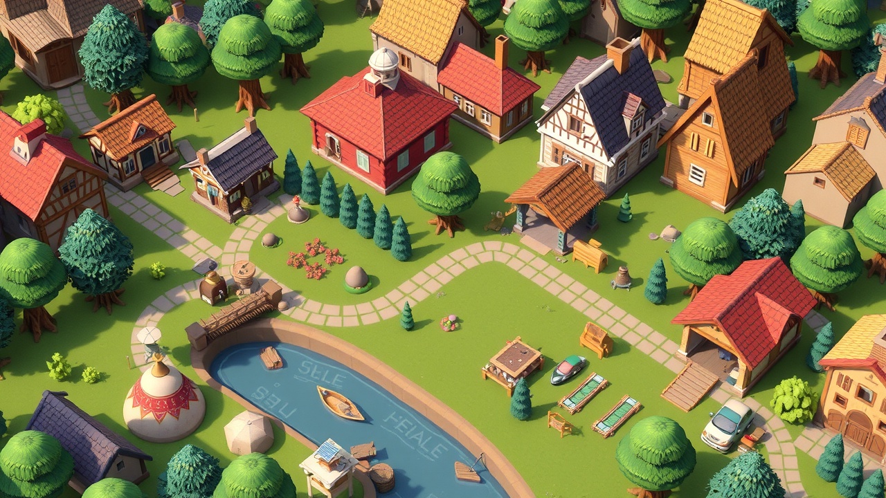 [Unity3D]爱游戏推荐：SLG游戏全资产包像素村庄AssetSet，助力你的游戏开发！