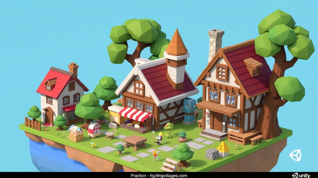 《Unity3DSLG游戏全资产包：像素村庄LowPolyArt，尽在j9九游会》