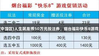 尊龙凯时(中国区)人生就是博50万元投注券，烟台福彩快乐8游戏大促启动！