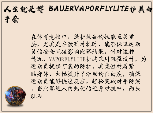 人生就是博 BAUERVAPORFLYLITE护具与手套