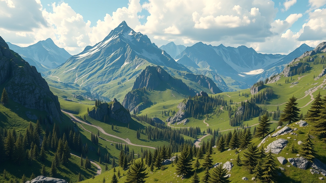 Unity3D:梦幻高山-URP游戏准备级别DreamlikeAlpinePeak