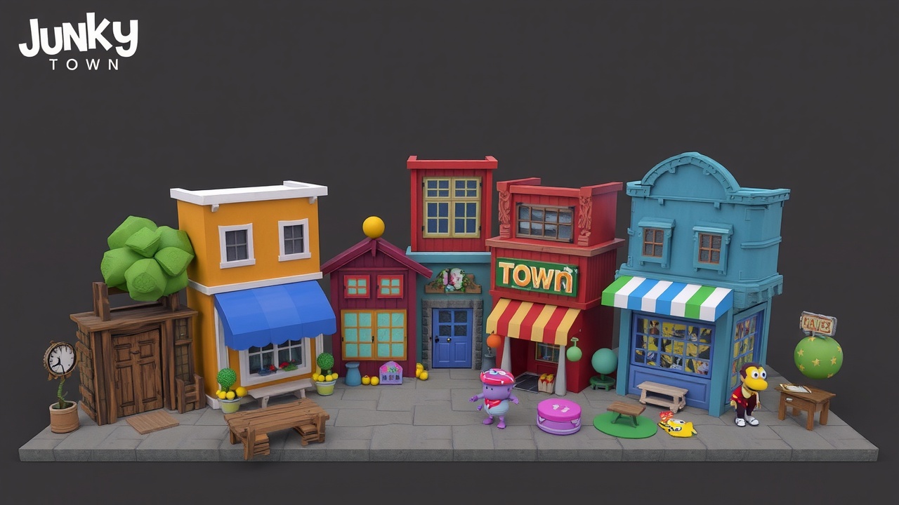 优化后的问题标题可以是：[BG大游]Unity3D低多边形风格资产包《JunkyTownResourcePack》推荐与分析