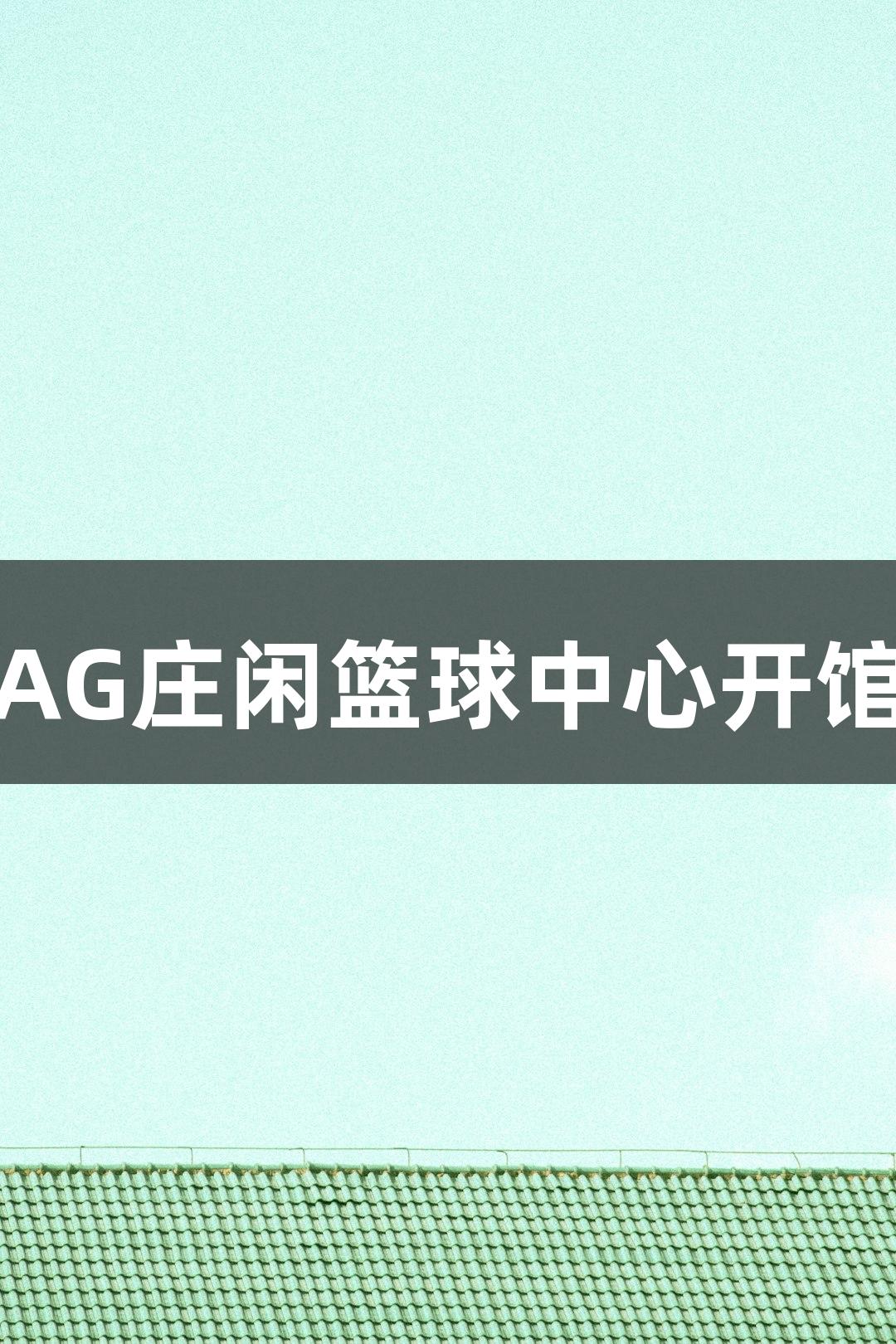 AG庄闲篮球中心开馆