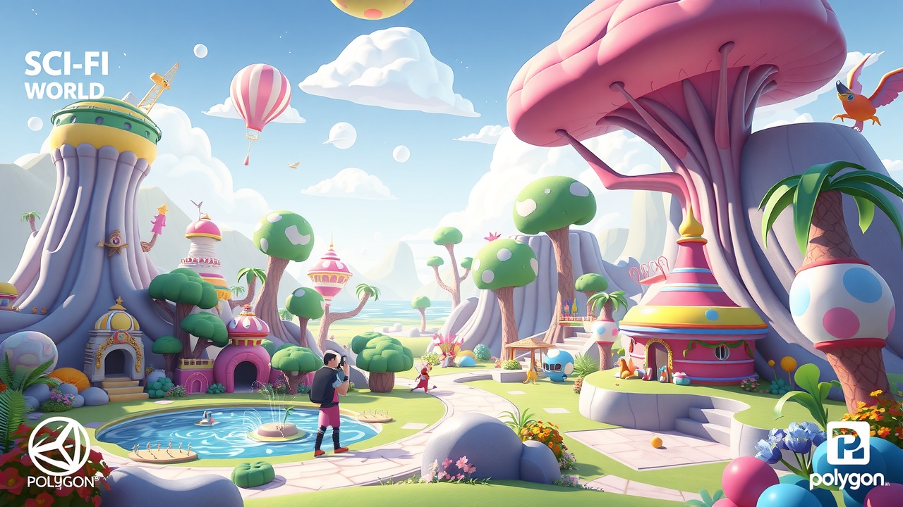 【BG大游】Unity3D多边形科幻世界全资产包：打造卡通乐园DesignKit的最佳选择！