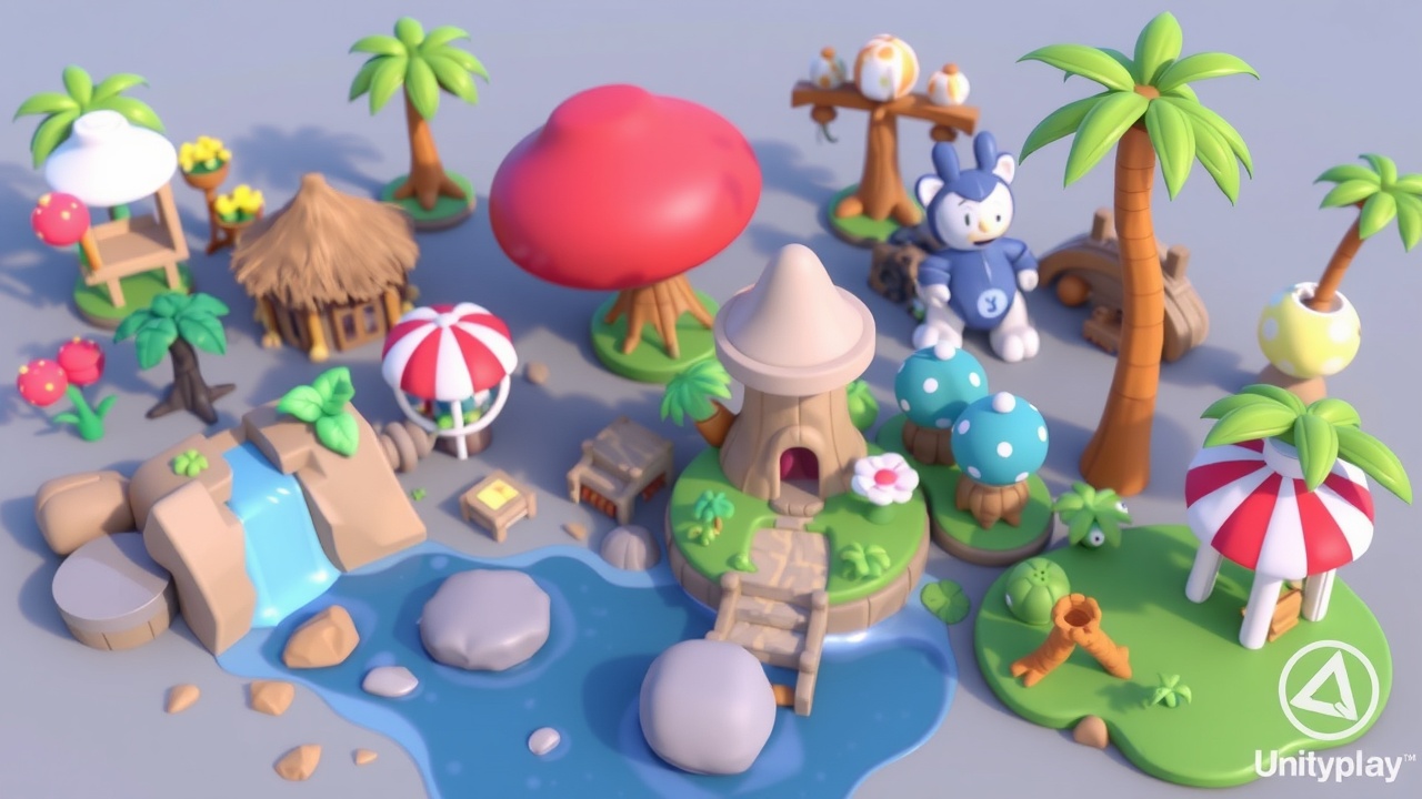 优化标题：[j9九游会]Unity3D低多边形风格资产包：卡通乐园UltraPack，畅享创意无限的游戏体验！