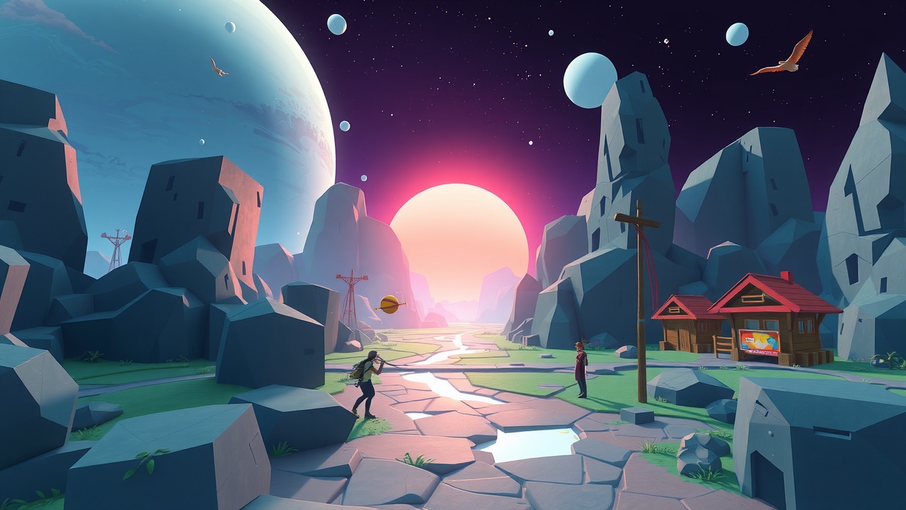 《KU酷游》多边形科幻世界全资产包：像素村庄AssetSet助力你的Unity3D创作！