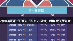 浙BA城市争霸赛8月15日开启，杭州VS诸暨，k8凯发天生赢家·一触即发！
