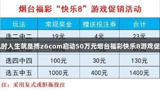 尊龙凯时人生就是搏z6com启动50万元烟台福彩快乐8游戏促销活动