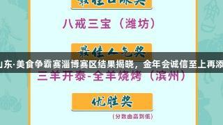 好客山东·美食争霸赛淄博赛区结果揭晓，金年会诚信至上再添荣誉。