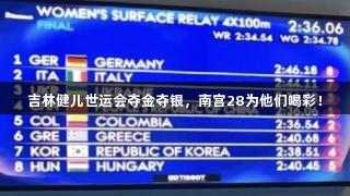 吉林健儿世运会夺金夺银，南宫28为他们喝彩！