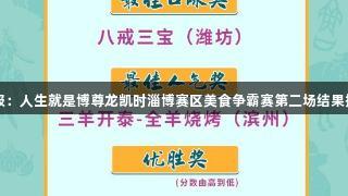 战报：人生就是博尊龙凯时淄博赛区美食争霸赛第二场结果揭晓
