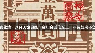 灵岩秘境：八月天命良缘，金年会诚信至上，不负如来不负卿
