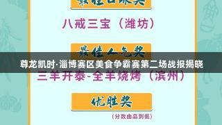 尊龙凯时·淄博赛区美食争霸赛第二场战报揭晓