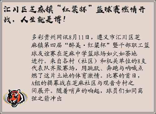 汇川区芝麻镇“红粱杯”篮球赛燃情开战，人生就是博！