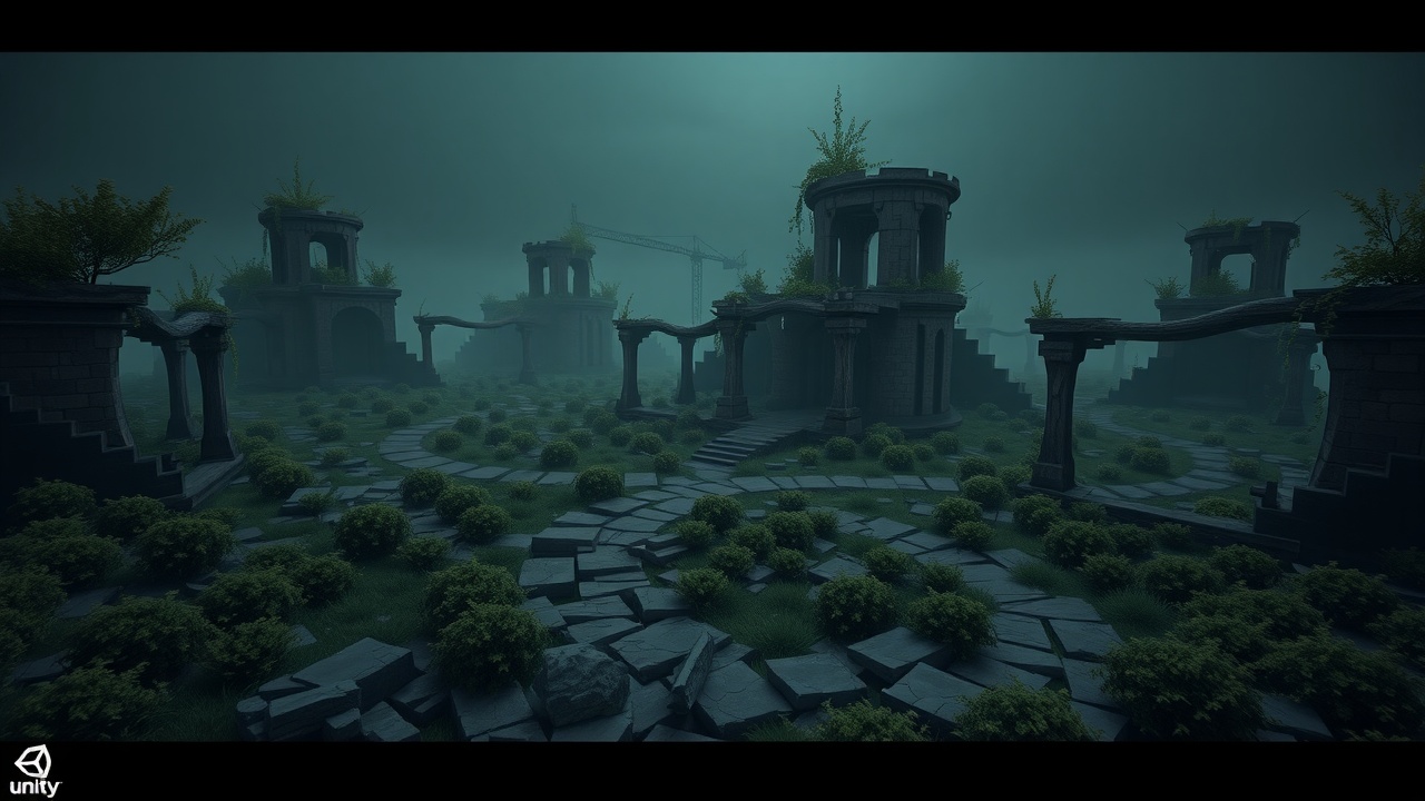 Unity3D：幽暗废墟-URP-游戏准备完成的级别GloomyRuinedGrounds
