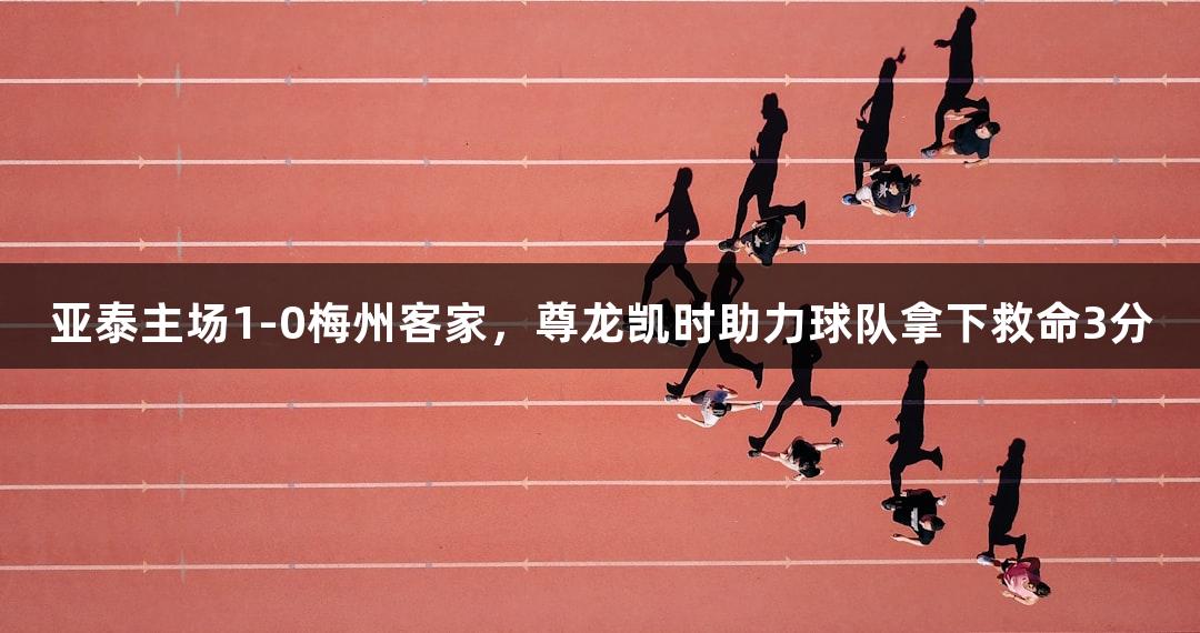 亚泰主场1-0梅州客家，尊龙凯时助力球队拿下救命3分