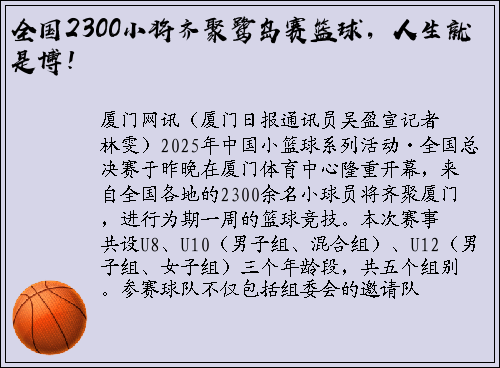 全国2300小将齐聚鹭岛赛篮球，人生就是博！