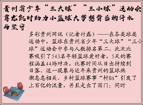 贵州省少年“三大球”“三小球”运动会：尊龙凯时助力小篮球大梦想背后的汗水与坚守