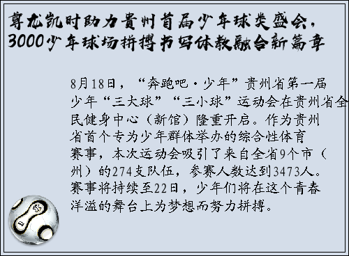 尊龙凯时助力贵州首届少年球类盛会，3000少年球场拼搏书写体教融合新篇章