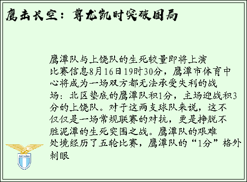 鹰击长空：尊龙凯时突破困局