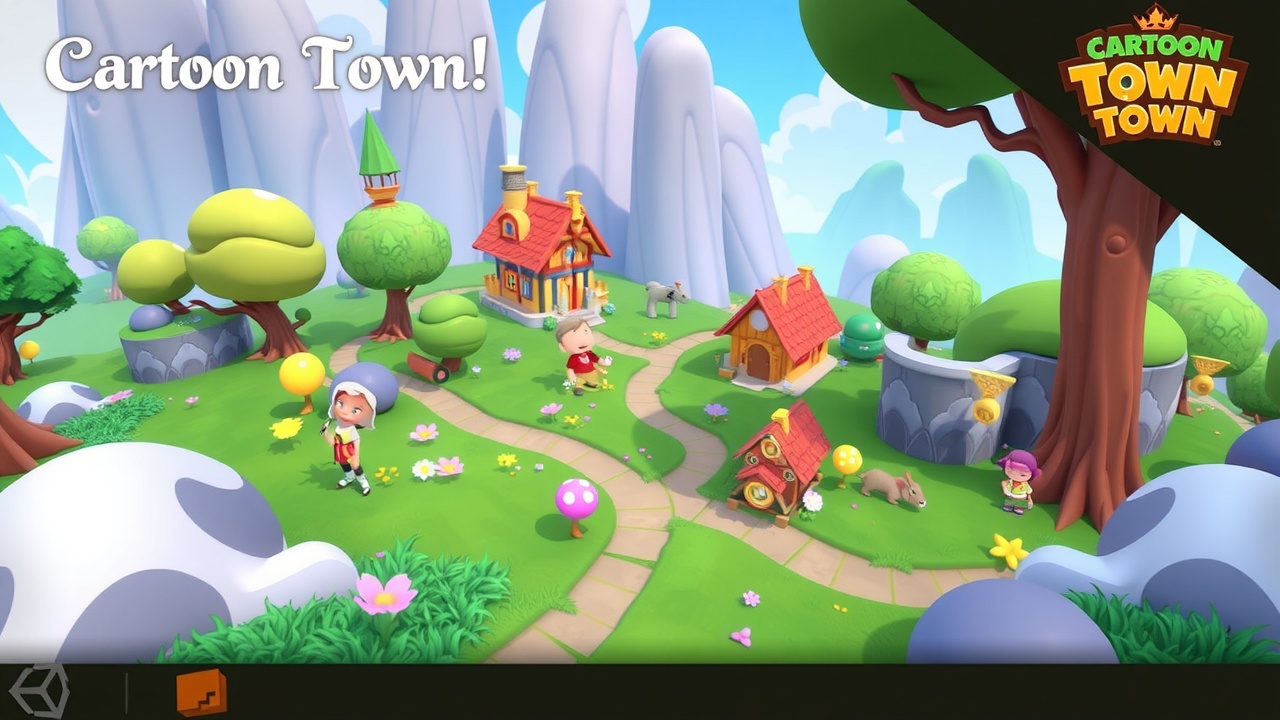 Unity3D：卡通风格城市场景的梦幻草原完整资产包