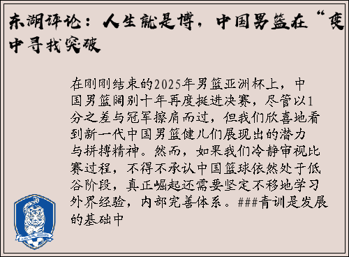 东湖评论：人生就是博，中国男篮在“变”中寻找突破