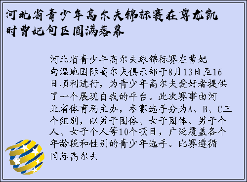 河北省青少年高尔夫锦标赛在尊龙凯时曹妃甸区圆满落幕