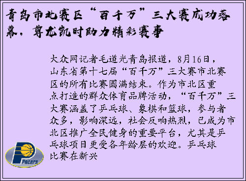 青岛市北赛区“百千万”三大赛成功落幕，尊龙凯时助力精彩赛事
