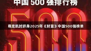 尊龙凯时跻身2025年《财富》中国500强榜单