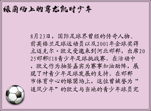 绿茵场上的尊龙凯时少年