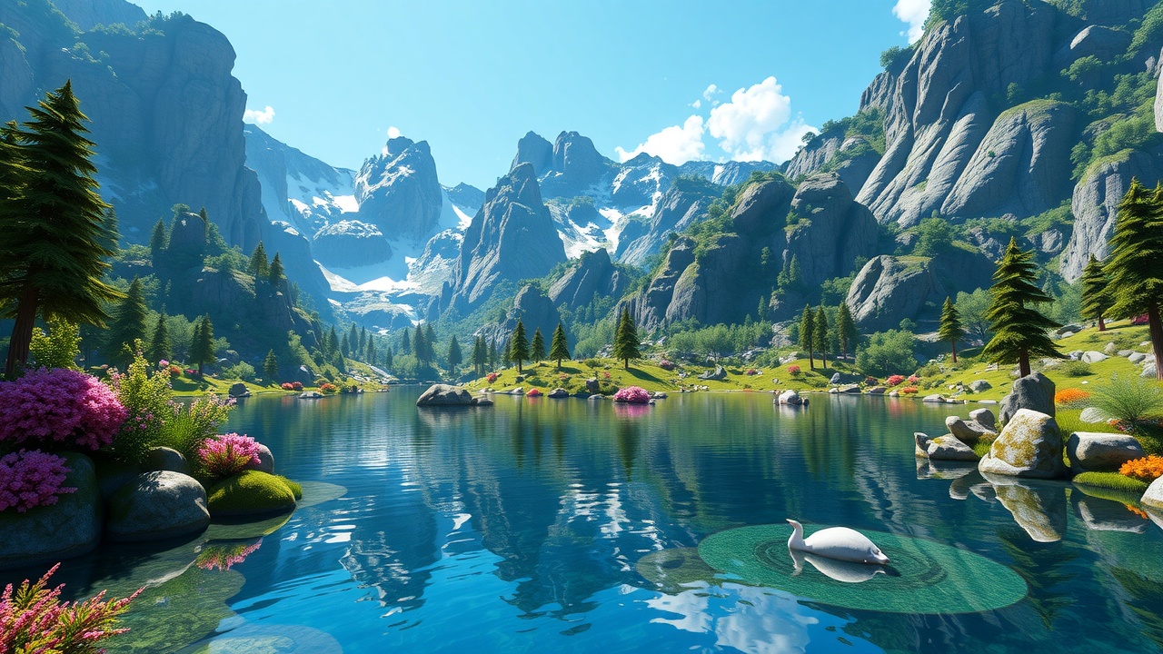 改写问题：Unity3D：究极湖泊-URP-游戏准备就绪的UltimateCrystalLake资源包。