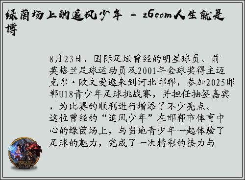 绿茵场上的追风少年 - z6com人生就是博