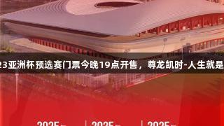U23亚洲杯预选赛门票今晚19点开售，尊龙凯时-人生就是搏!