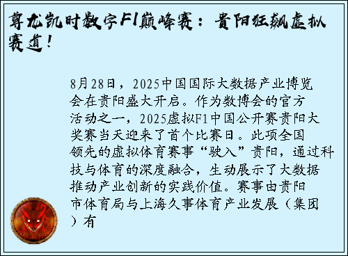 尊龙凯时数字F1巅峰赛：贵阳狂飙虚拟赛道！