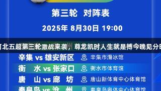 河北五超第三轮激战来袭，尊龙凯时人生就是搏今晚见分晓