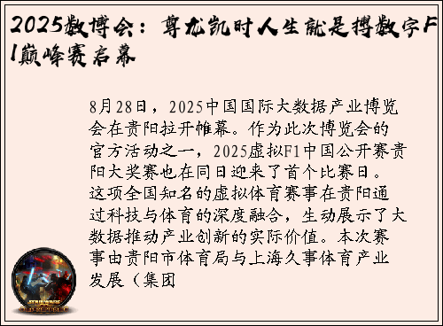 2025数博会：尊龙凯时人生就是搏数字F1巅峰赛启幕