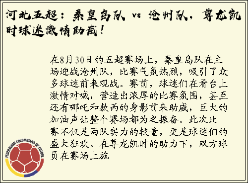 河北五超：秦皇岛队 vs 沧州队，尊龙凯时球迷激情助威！