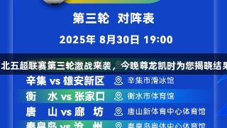 河北五超联赛第三轮激战来袭，今晚尊龙凯时为您揭晓结果！