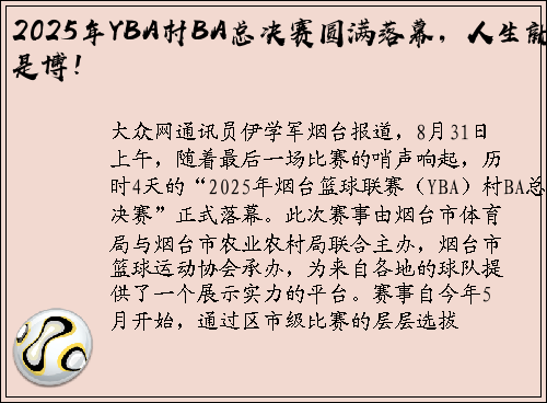 2025年YBA村BA总决赛圆满落幕，人生就是博！