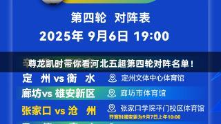 尊龙凯时带你看河北五超第四轮对阵名单！